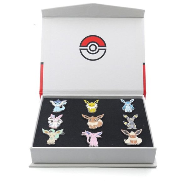 Pokemon Jewelry - 9-Pin Pokémon Eevee Evolutions Pin Box Set